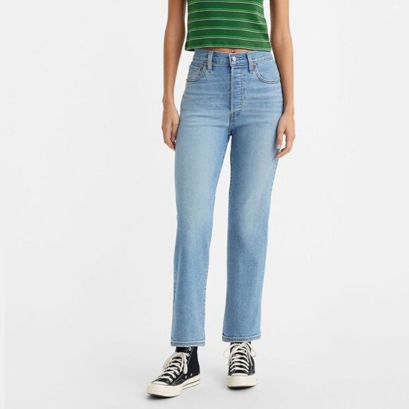 Levi’s Ribcage Straight Ankle Jeans 25 medium Wash - Picture 1 of 8